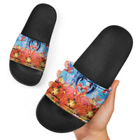 Hawaiian Love-Couple Dolphins and Flamingos Slide Sandals LT03 - Polynesian Pride