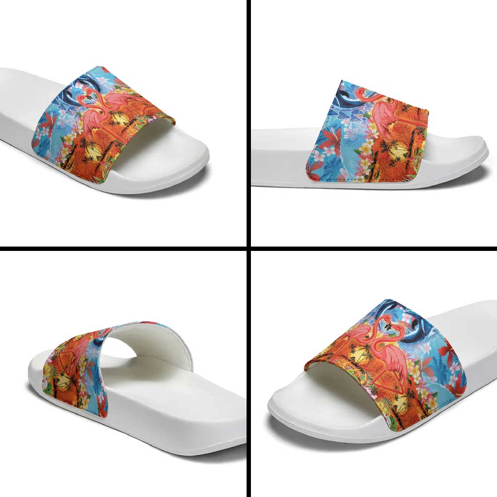Hawaiian Love-Couple Dolphins and Flamingos Slide Sandals LT03 - Polynesian Pride