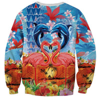 Hawaiian Love-Couple Dolphins and Flamingos Sweatshirt LT03 - Polynesian Pride