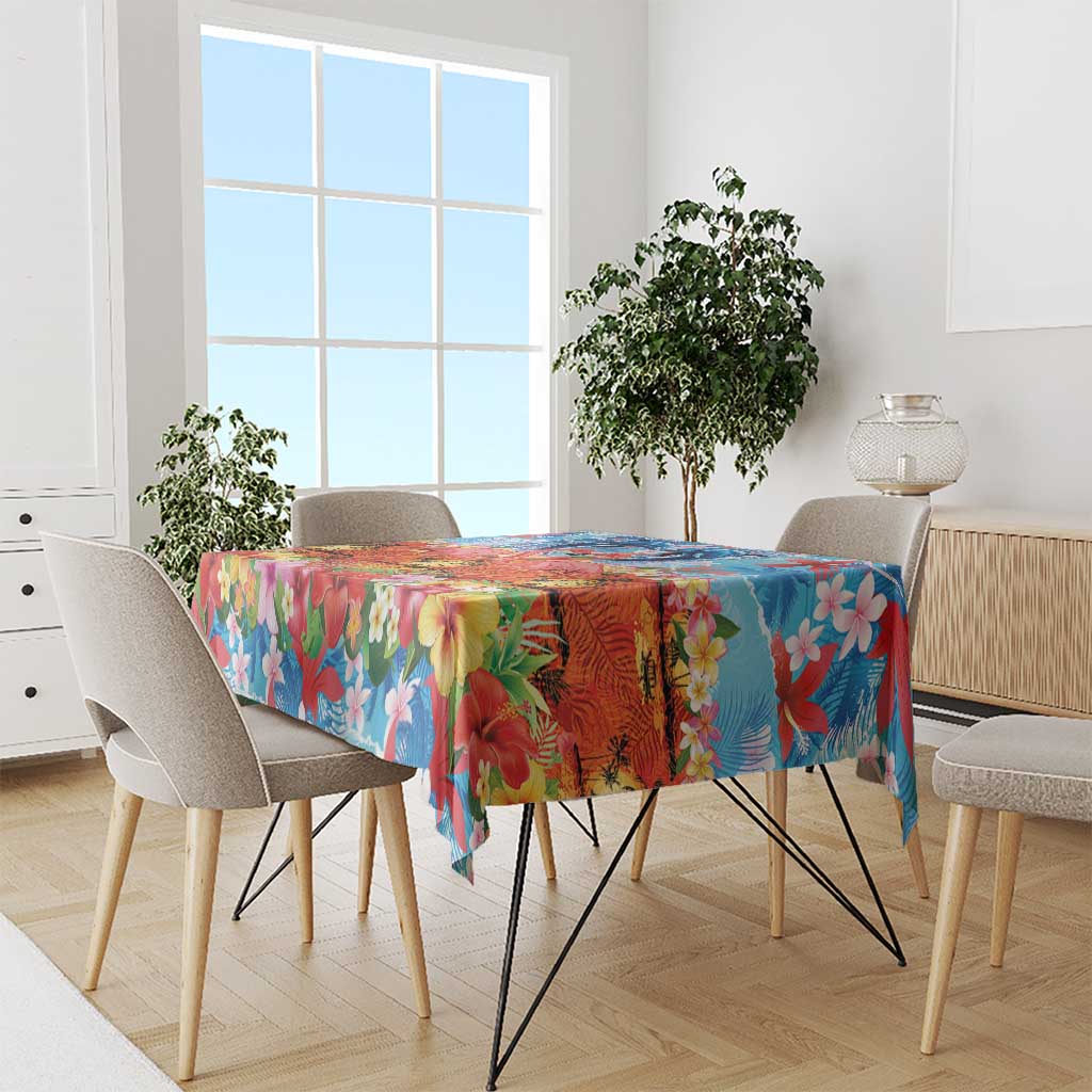 Hawaiian Love-Couple Dolphins and Flamingos Tablecloth LT03 - Polynesian Pride