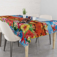 Hawaiian Love-Couple Dolphins and Flamingos Tablecloth LT03 - Polynesian Pride