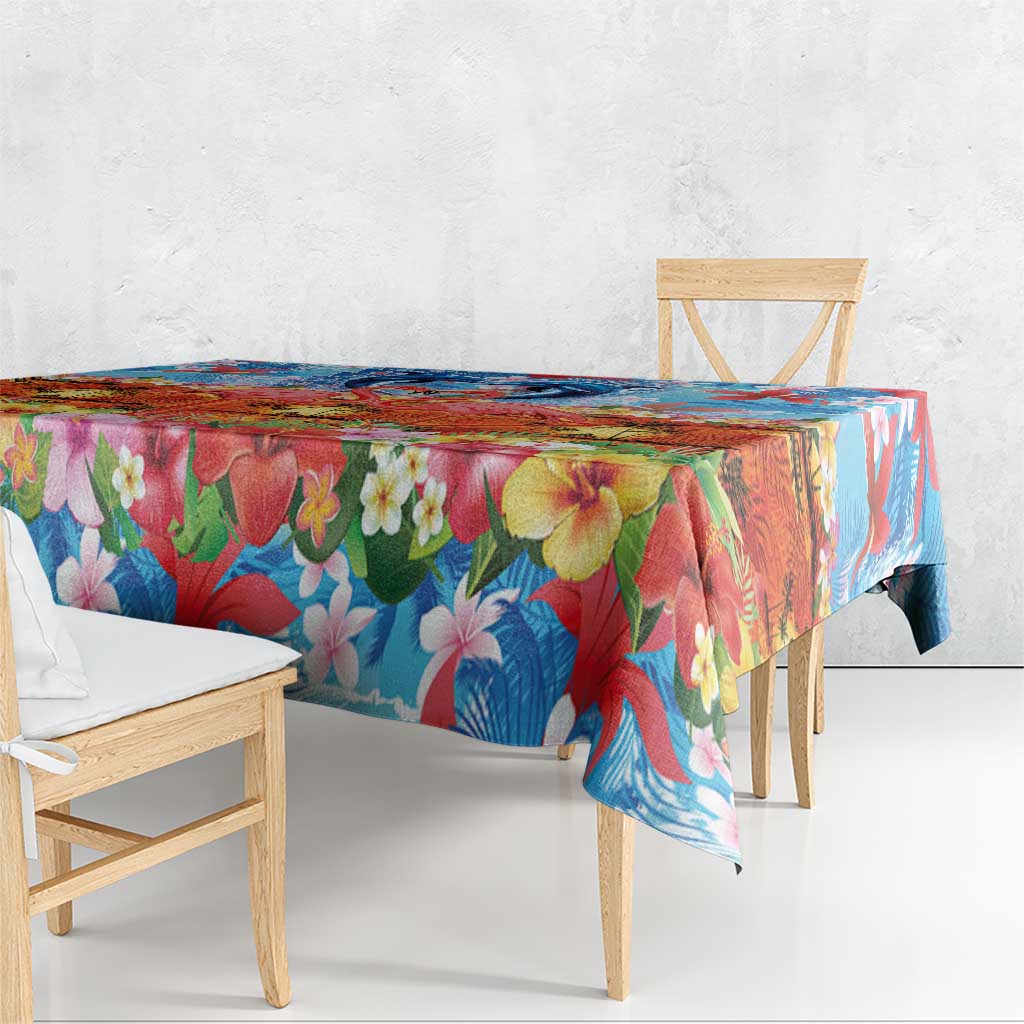 Hawaiian Love-Couple Dolphins and Flamingos Tablecloth LT03 - Polynesian Pride