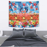 Hawaiian Love-Couple Dolphins and Flamingos Tapestry LT03 - Polynesian Pride