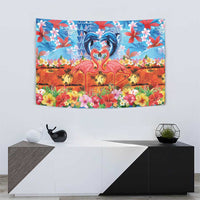 Hawaiian Love-Couple Dolphins and Flamingos Tapestry LT03 - Polynesian Pride