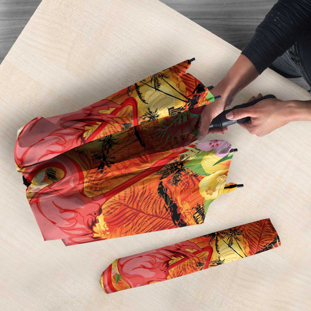 Hawaiian Love-Couple Dolphins and Flamingos Umbrella LT03 - Polynesian Pride