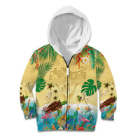 Hawaiian Alohawaii Kid Hoodie Tropical Plants and Animals on The Beach LT03 Zip Hoodie Multicolor - Polynesian Pride
