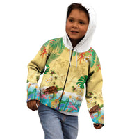Hawaiian Alohawaii Kid Hoodie Tropical Plants and Animals on The Beach LT03 - Polynesian Pride