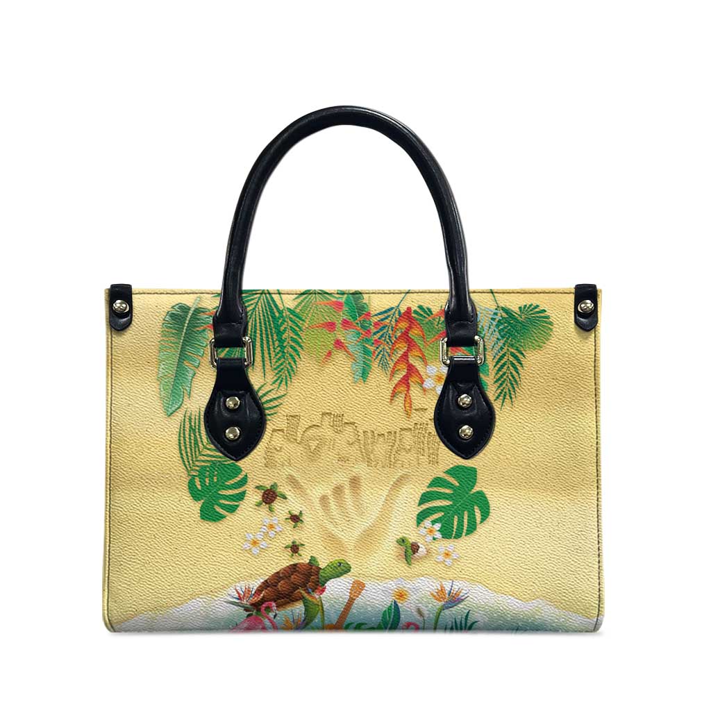 Hawaiian Alohawaii Leather Bag Tropical Plants and Animals on The Beach LT03 - Polynesian Pride