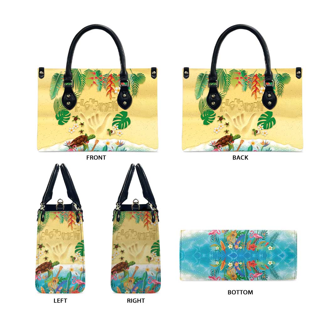 Hawaiian Alohawaii Leather Bag Tropical Plants and Animals on The Beach LT03 - Polynesian Pride