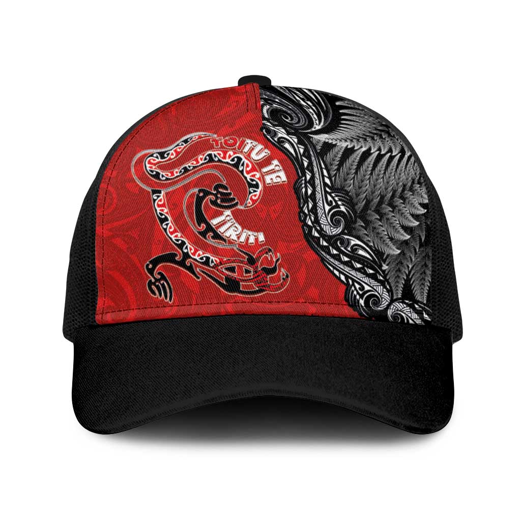 Aotearoa Toitu Te Tiriti Baseball Net Cap Taniwha Tribal Motifs LT03 One Size Black Multicolor - Polynesian Pride