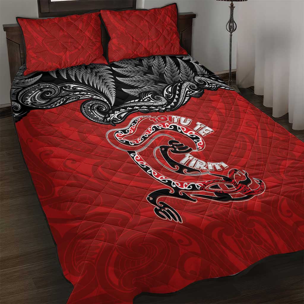 Aotearoa Toitu Te Tiriti Quilt Bed Set Taniwha Tribal Motifs LT03 Multicolor - Polynesian Pride