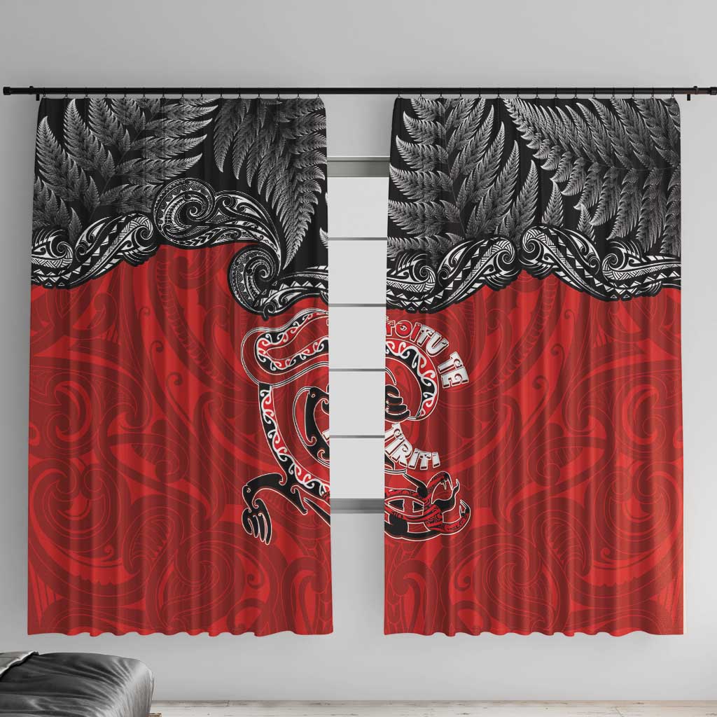 Aotearoa Toitu Te Tiriti Window Curtain Taniwha Tribal Motifs LT03 With Hooks Multicolor - Polynesian Pride