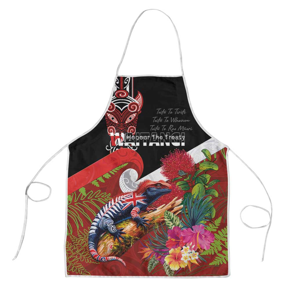 Aotearoa Toitu Te Tiriti Apron Waitangi-Honour The Treaty NZ Tuatara and Plants LT03 Multicolor - Polynesian Pride