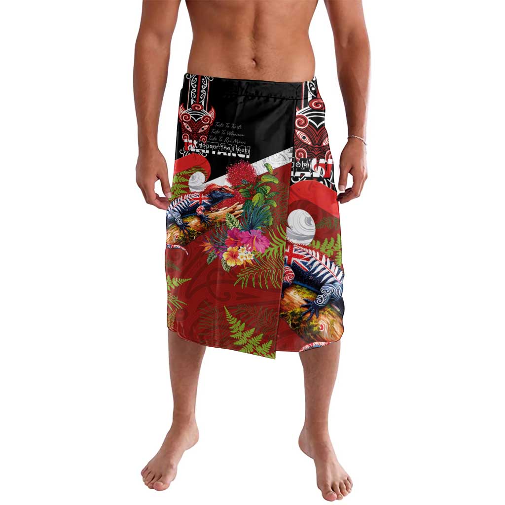 Aotearoa Toitu Te Tiriti Lavalava Waitangi-Honour The Treaty NZ Tuatara and Plants LT03 Multicolor - Polynesian Pride