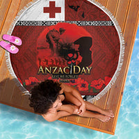 Tonga ANZAC Day Beach Blanket Gallipoli Lest We Forget Ngatu Art Tribal LT03 - Polynesian Pride