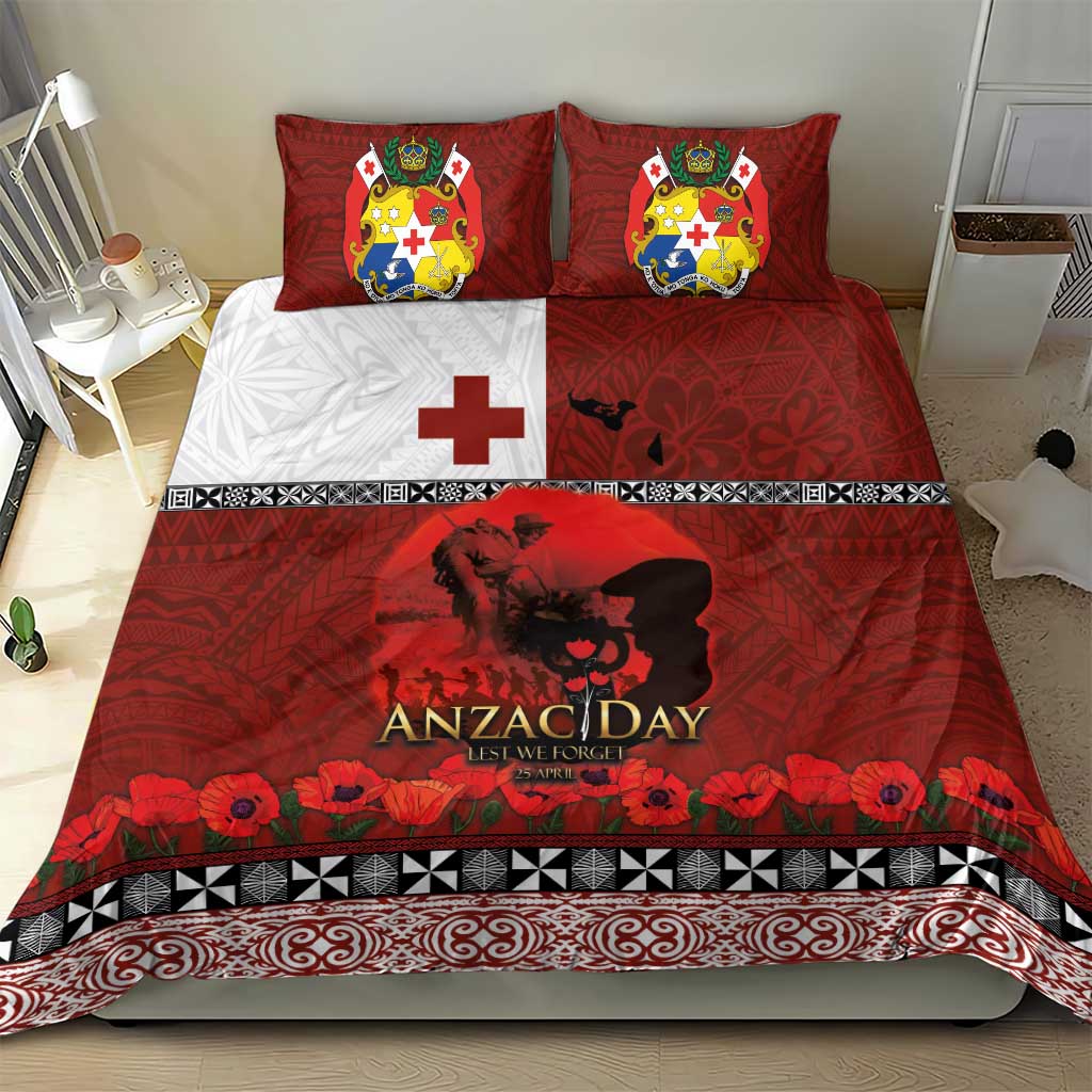Tonga ANZAC Day Bedding Set Gallipoli Lest We Forget Ngatu Art Tribal LT03 - Polynesian Pride
