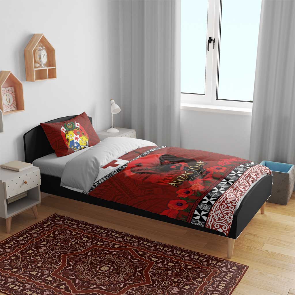 Tonga ANZAC Day Bedding Set Gallipoli Lest We Forget Ngatu Art Tribal LT03 - Polynesian Pride