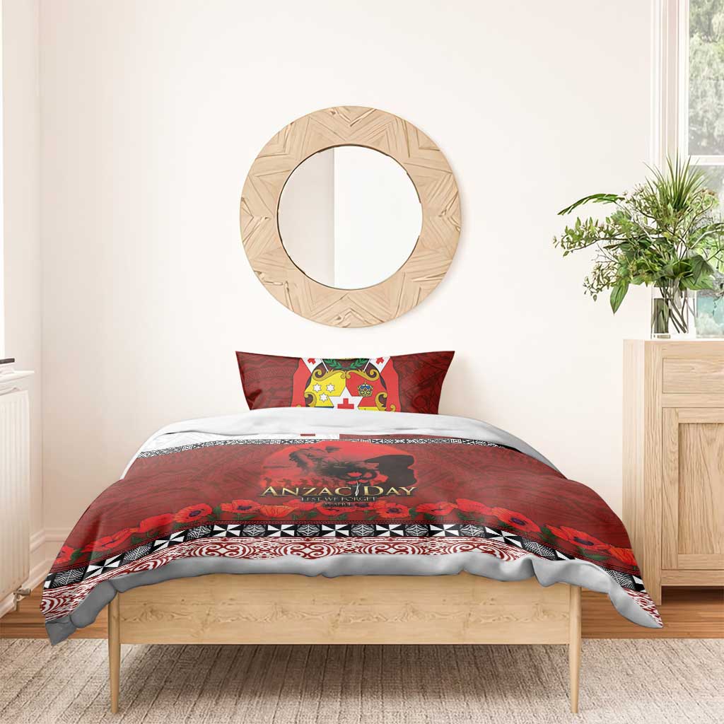 Tonga ANZAC Day Bedding Set Gallipoli Lest We Forget Ngatu Art Tribal LT03 - Polynesian Pride