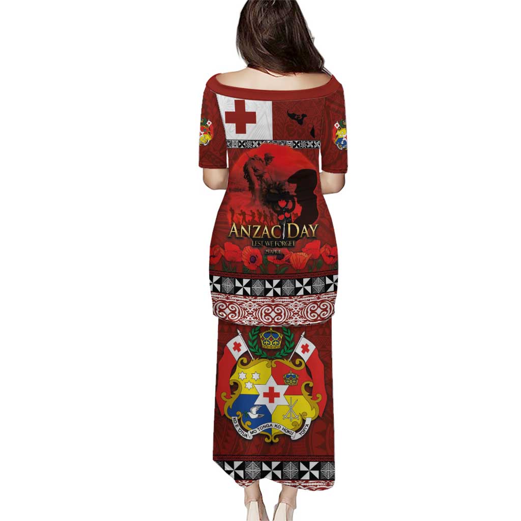 Tonga ANZAC Day Puletasi Gallipoli Lest We Forget Ngatu Art Tribal LT03 - Polynesian Pride