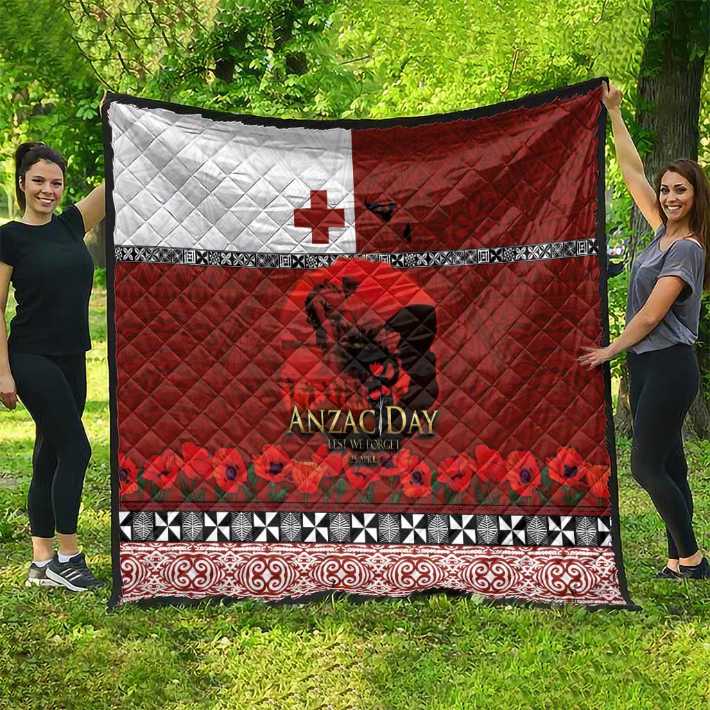 Tonga ANZAC Day Quilt Gallipoli Lest We Forget Ngatu Art Tribal LT03 - Polynesian Pride