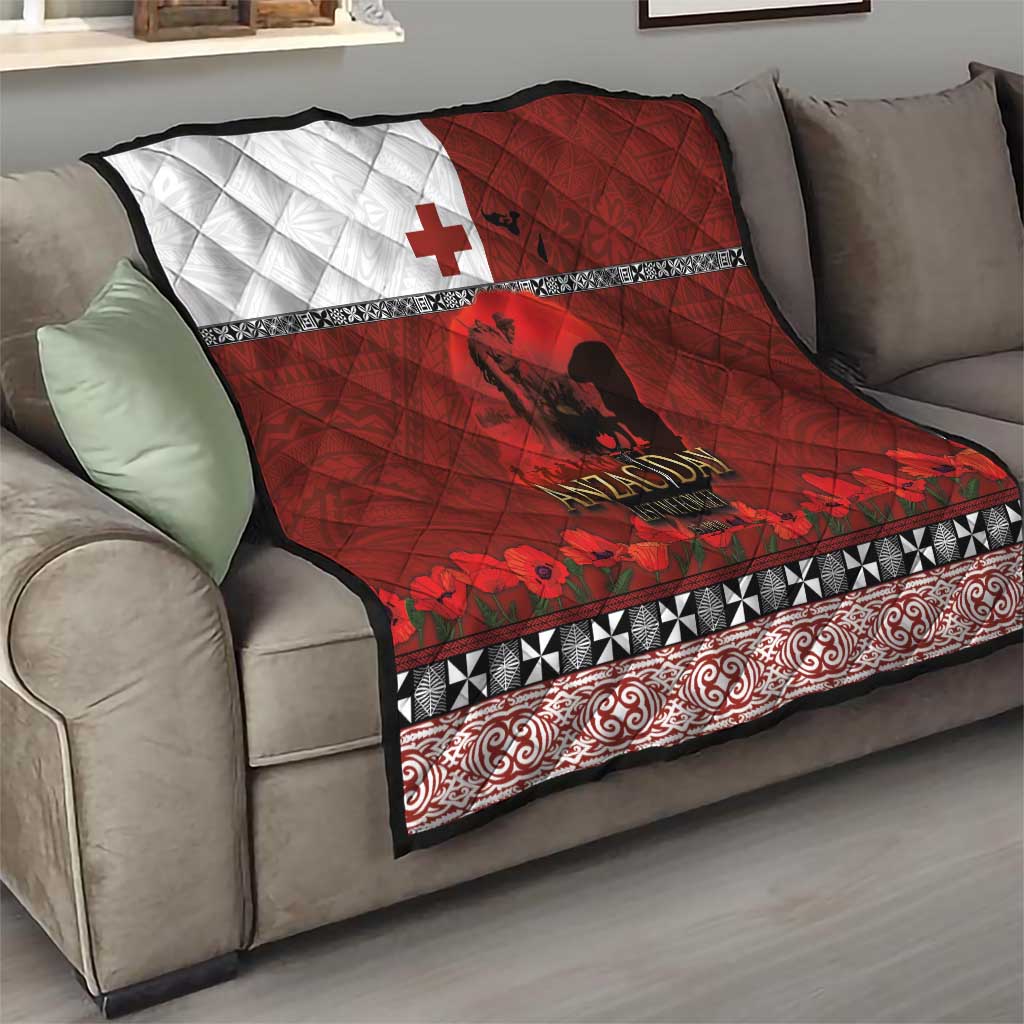 Tonga ANZAC Day Quilt Gallipoli Lest We Forget Ngatu Art Tribal LT03 - Polynesian Pride