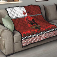 Tonga ANZAC Day Quilt Gallipoli Lest We Forget Ngatu Art Tribal LT03 - Polynesian Pride