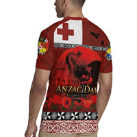 Tonga ANZAC Day Rugby Jersey Gallipoli Lest We Forget Ngatu Art Tribal LT03 - Polynesian Pride