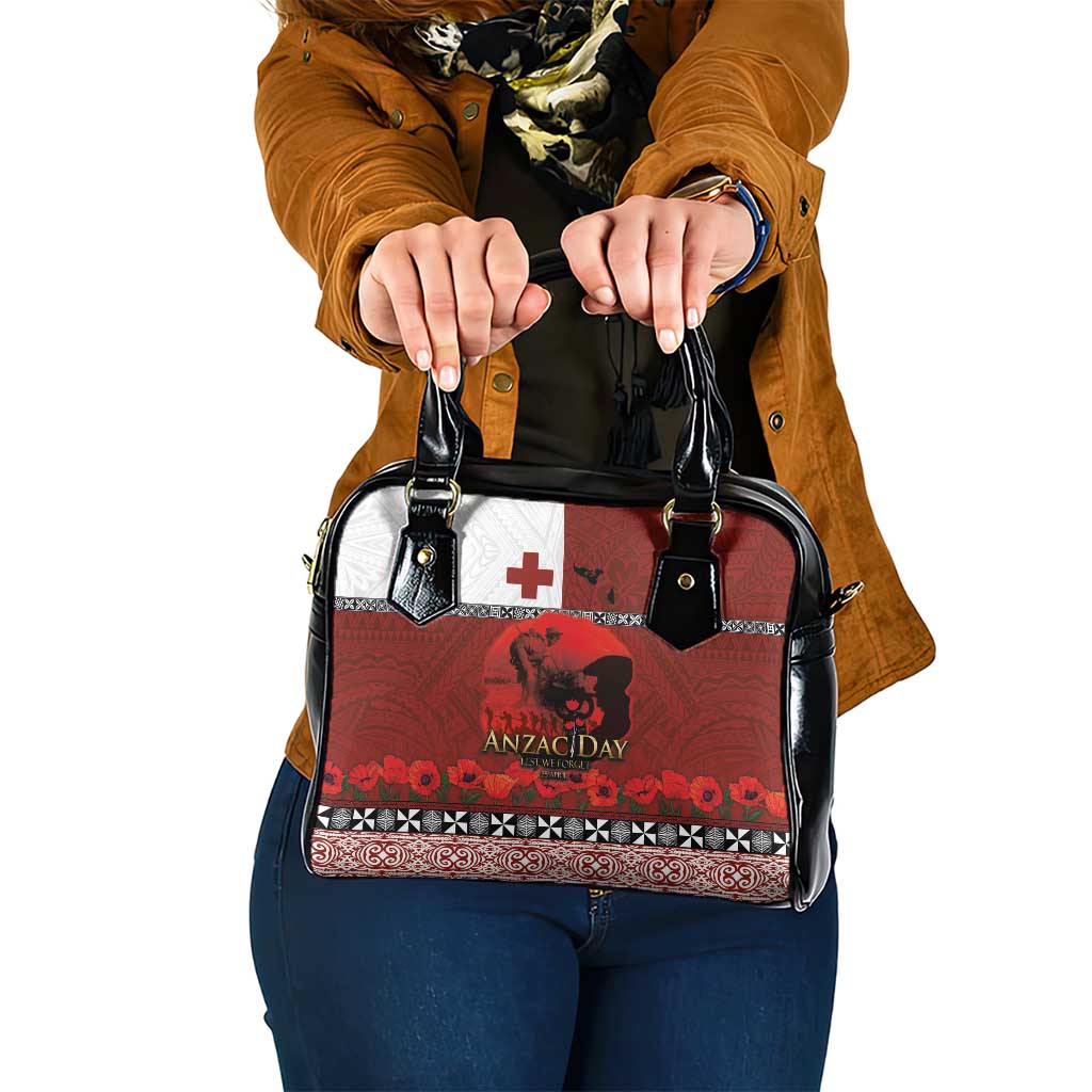 Tonga ANZAC Day Shoulder Handbag Gallipoli Lest We Forget Ngatu Art Tribal LT03 One Size Red - Polynesian Pride