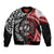 Tonga and New Zealand Together Bomber Jacket Ngatu Art Tribal Maori Tattoo and Silver Fern