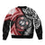 Tonga and New Zealand Together Bomber Jacket Ngatu Art Tribal Maori Tattoo and Silver Fern