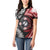 Tonga and New Zealand Together Women Polo Shirt Ngatu Art Tribal Maori Tattoo and Silver Fern