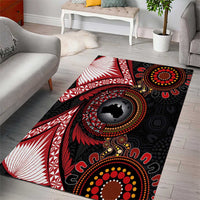 Tonga and Australia Together Area Rug Ngatu Art Tribal Aboriginal Tattoo Pattern LT03 - Polynesian Pride