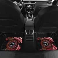 Tonga and Australia Together Car Mats Ngatu Art Tribal Aboriginal Tattoo Pattern LT03 Set 2pcs - Back Black - Polynesian Pride