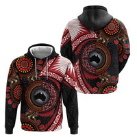 Tonga and Australia Together Hoodie Ngatu Art Tribal Aboriginal Tattoo Pattern LT03 - Polynesian Pride