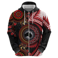 Tonga and Australia Together Hoodie Ngatu Art Tribal Aboriginal Tattoo Pattern LT03 - Polynesian Pride