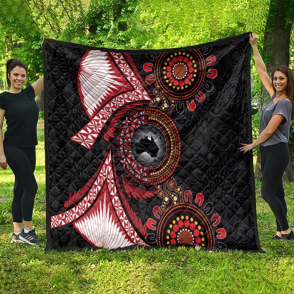 Tonga and Australia Together Quilt Ngatu Art Tribal Aboriginal Tattoo Pattern LT03 - Polynesian Pride