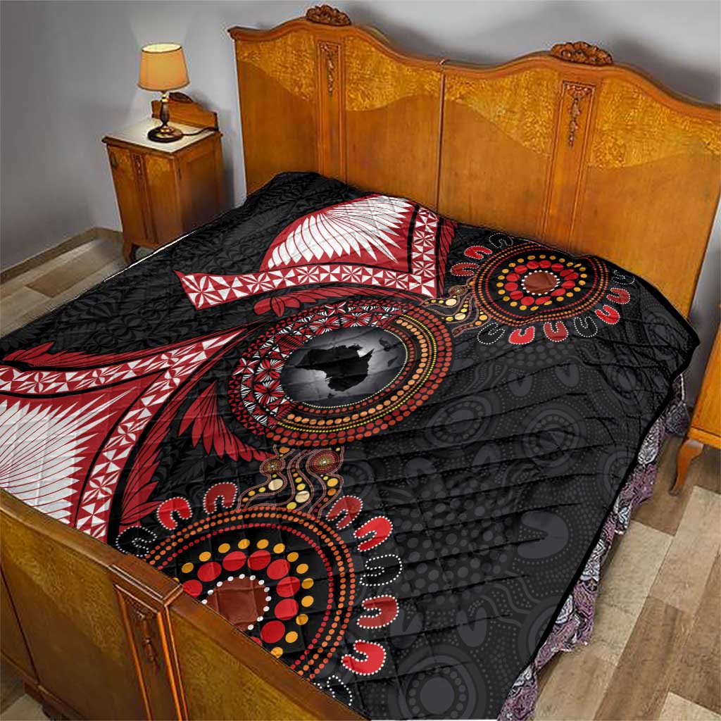 Tonga and Australia Together Quilt Ngatu Art Tribal Aboriginal Tattoo Pattern LT03 - Polynesian Pride