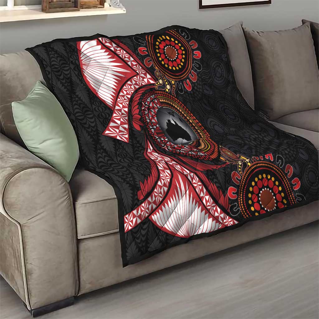 Tonga and Australia Together Quilt Ngatu Art Tribal Aboriginal Tattoo Pattern LT03 - Polynesian Pride