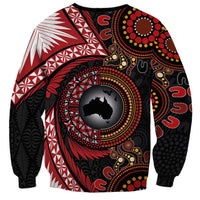 Tonga and Australia Together Sweatshirt Ngatu Art Tribal Aboriginal Tattoo Pattern LT03 - Polynesian Pride