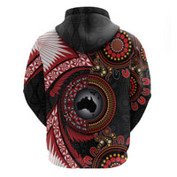 Tonga and Australia Together Zip Hoodie Ngatu Art Tribal Aboriginal Tattoo Pattern LT03 - Polynesian Pride