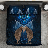 New Zealand Maori Matariki Bedding Set Hongi Kiwi Bird and Silver Fern LT03 Blue - Polynesian Pride