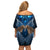 New Zealand Maori Matariki Family Matching Off Shoulder Short Dress and Hawaiian Shirt Hongi Kiwi Bird and Silver Fern LT03