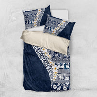 Hawaii Plumeria Tribal Vintage Bedding Set Special Blue LT03 US Twin 172cm x 218cm Blue - Polynesian Pride