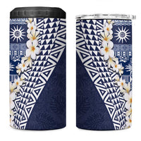 Hawaii Plumeria Tribal Vintage 4 in 1 Can Cooler Tumbler Special Blue LT03 One Size: 16 oz Blue - Polynesian Pride