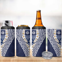 Hawaii Plumeria Tribal Vintage 4 in 1 Can Cooler Tumbler Special Blue LT03 - Polynesian Pride