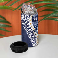 Hawaii Plumeria Tribal Vintage 4 in 1 Can Cooler Tumbler Special Blue LT03 - Polynesian Pride