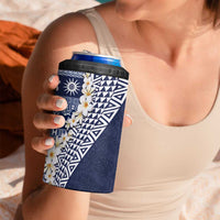 Hawaii Plumeria Tribal Vintage 4 in 1 Can Cooler Tumbler Special Blue LT03 - Polynesian Pride