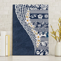 Hawaii Plumeria Tribal Vintage Canvas Wall Art Special Blue LT03 Without Frame Blue - Polynesian Pride