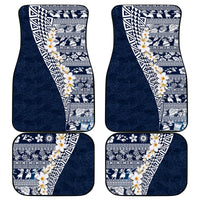 Hawaii Plumeria Tribal Vintage Car Mats Special Blue LT03 - Polynesian Pride