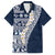 Hawaii Plumeria Tribal Vintage Family Matching Puletasi and Hawaiian Shirt Special Blue